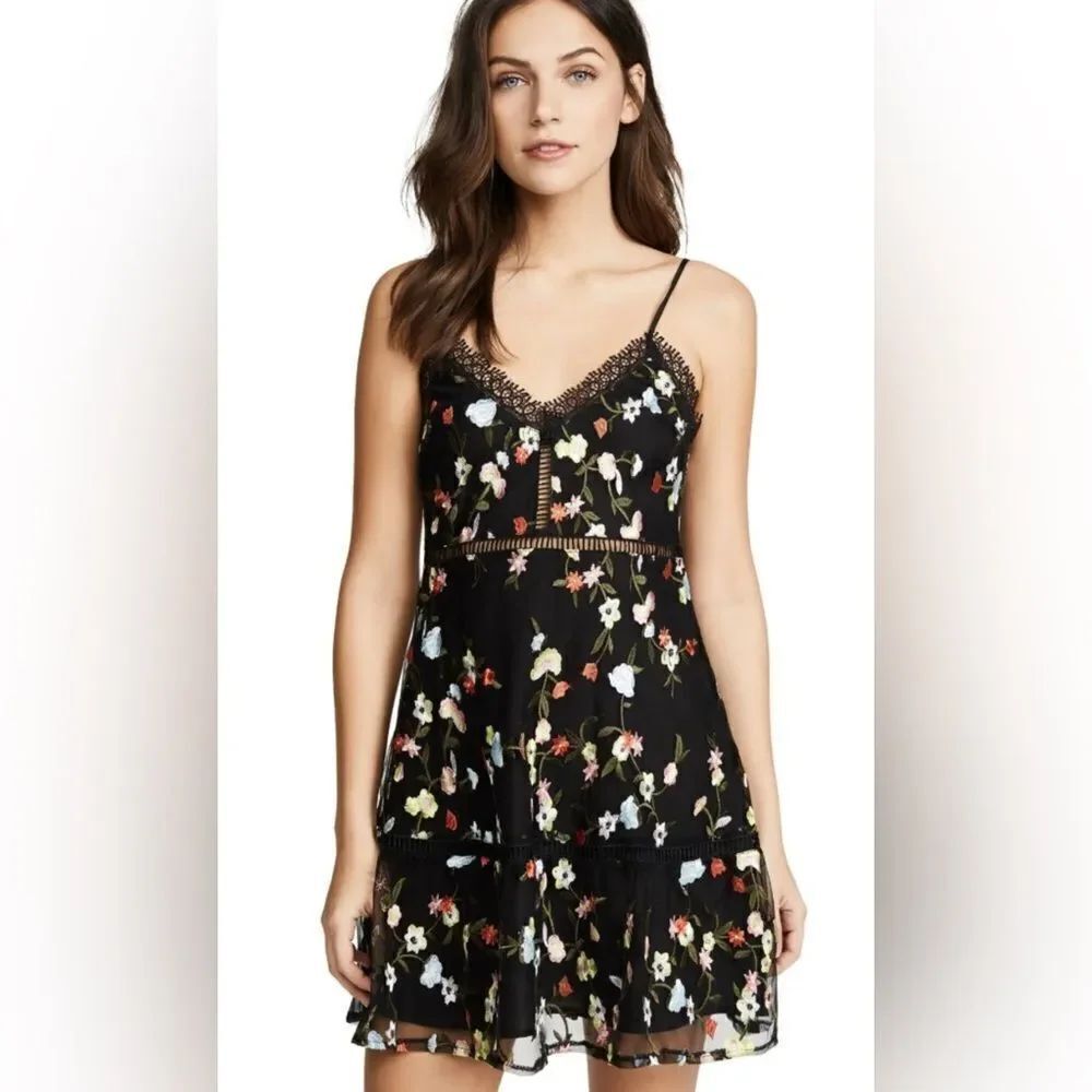 BB Dakota Black and Red Spaghetti Strap Mini Dress